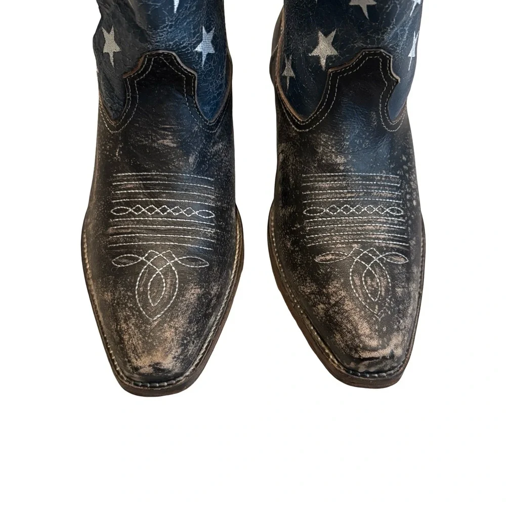 Roper American Beauty Flag Ankle Boots, Sz 9 - Picture 5 of 16